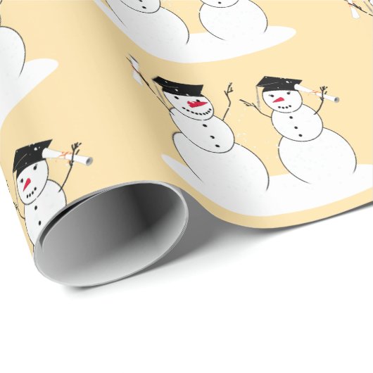 Sneeuwmannen Afstuderen Cadeaupapier (Rol Hoek)