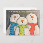 Sneeuwmannen Ansichtkaart blanco achterzijde Briefkaart (Voorkant / Achterkant)