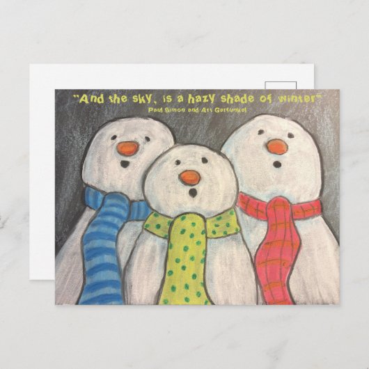 Sneeuwmannen Ansichtkaart blanco achterzijde Briefkaart (Voorkant / Achterkant)