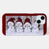Sneeuwmannen Apple iPhone 15 hoesje (Achterkant (horizontaal))