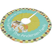 Sneeuwmannen Argyle en Stippen Custom Holiday Tree Kerstboom Rok (Gekanteld)