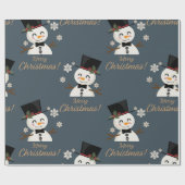 Sneeuwmannen Cadeaupapier (Vlak)