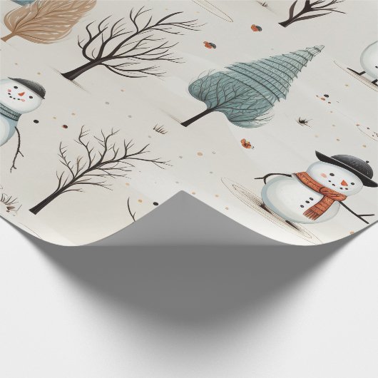 "Sneeuwmannen" Cadeaupapier (Hoek)