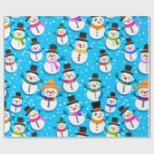 sneeuwmannen cadeaupapier (Vlak)