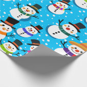 sneeuwmannen cadeaupapier (Hoek)