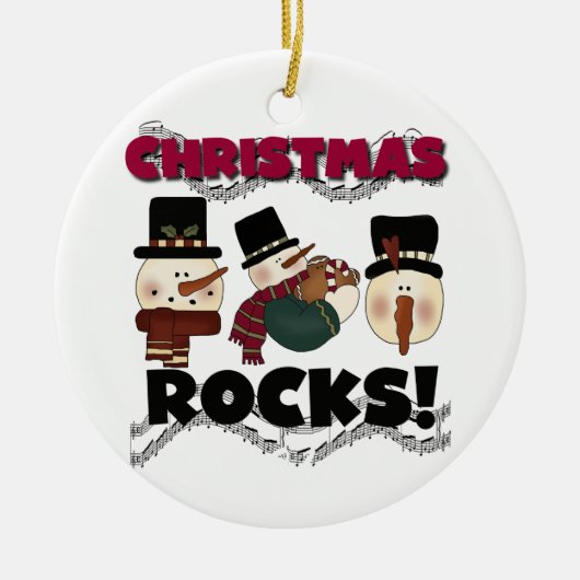 Sneeuwmannen Christmas Rocks Keepsake Ornament (Voorkant)