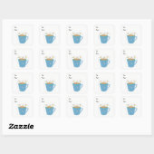 Sneeuwmannen delen een drank vierkante sticker (Vel)