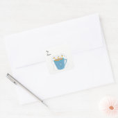 Sneeuwmannen delen een drank vierkante sticker (Envelop)
