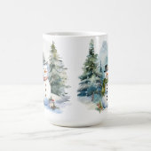 Sneeuwmannen dennenhout Winter Kerstmis Mok (Center)