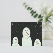 Sneeuwmannen die de Sterrennacht schilderen Briefkaart (Staand voorkant)
