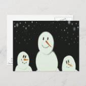 Sneeuwmannen die de Sterrennacht schilderen Briefkaart (Voorkant / Achterkant)
