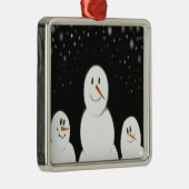 Sneeuwmannen die de Sterrennacht schilderen Metalen Ornament (Rechts)