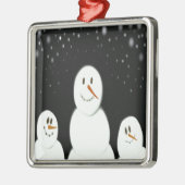 Sneeuwmannen die de Sterrennacht schilderen Metalen Ornament (Links)