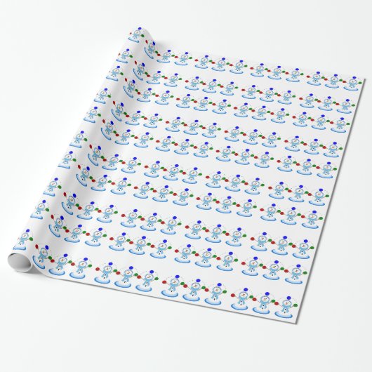 Sneeuwmannen die jongleren cadeaupapier (Uitgerold)