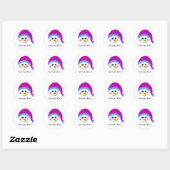 Sneeuwmannen die lachen ronde sticker (Vel)