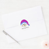 Sneeuwmannen die lachen ronde sticker (Envelop)