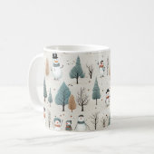 Sneeuwmannen en bomen koffiemok (Voorkant links)