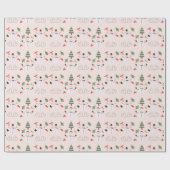 Sneeuwmannen en dennenbomen Beige Bomen Kerstmis Cadeaupapier (Vlak)