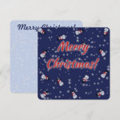 Sneeuwmannen en gloeiende Sneeuwplein Vakantie Kaa Feestdagenkaart (Voorkant / Achterkant)