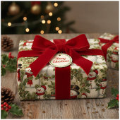 sneeuwmannen en Holly Cadeaupapier