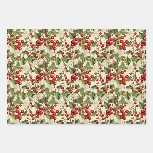  sneeuwmannen en Holly Inpakpapier Vel (Voorkant 2)