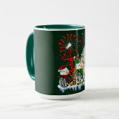 Sneeuwmannen en kerstbomen mok (Voorkant links)