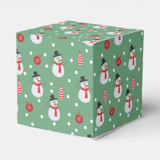 Sneeuwmannen en kerstversieringen bedankdoosjes (Achterkant)