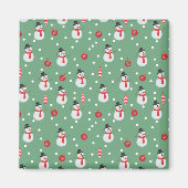 Sneeuwmannen en kerstversieringen magneet (Voorkant)