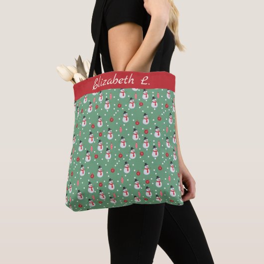 Sneeuwmannen en kerstversieringen tote bag (Dichtbij)