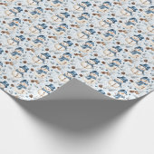 Sneeuwmannen en pinecones cadeaupapier (Hoek)