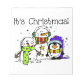 Sneeuwmannen en Pinguïns Het is Kerstfeest Notitieblok (Voorkant)