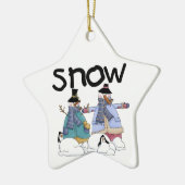 Sneeuwmannen en Pinguïns Vakantie Ornament (Links)