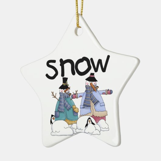 Sneeuwmannen en Pinguïns Vakantie Ornament (Links)