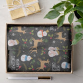 Sneeuwmannen en rendieren Kerstmis Tissuepapier (Geschenk)