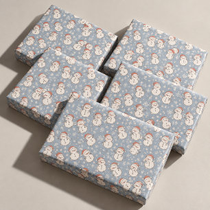 Sneeuwmannen en sneeuwvlokken Kerstverpakking Cadeaupapier