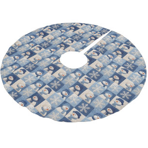 Sneeuwmannen en Sneeuwvlokken Quilt Patroon Kerstboom Rok