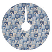 Sneeuwmannen en Sneeuwvlokken Quilt Patroon Kerstboom Rok (Voorkant)