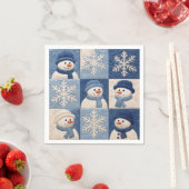 Sneeuwmannen en Sneeuwvlokken Quilt Patroon Servet (Insitu)