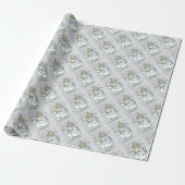Sneeuwmannen en Vogels Cadeaupapier (Uitgerold)