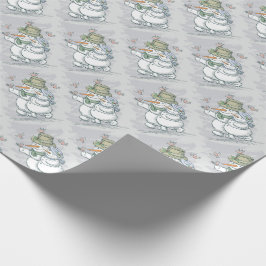 Sneeuwmannen en Vogels Cadeaupapier