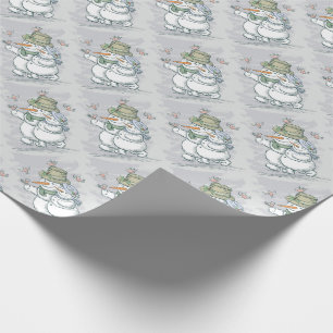 Sneeuwmannen en Vogels Cadeaupapier