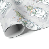 Sneeuwmannen en Vogels Cadeaupapier (Rol Hoek)