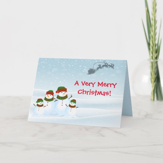 SNEEUWMANNEN FAMILIE KERSTMIS KAART (Voorkant)