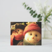 Sneeuwmannen Feestdagenkaart (Staand voorkant)