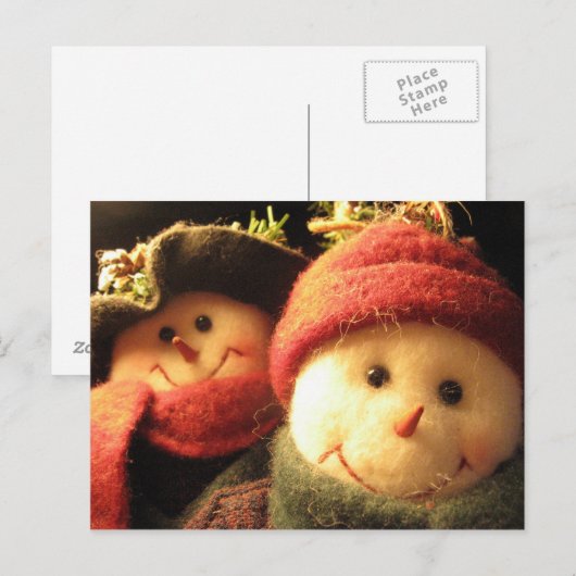 Sneeuwmannen Feestdagenkaart (Voorkant / Achterkant)