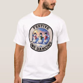 Sneeuwmannen Feestelijke Line Dancing T-shirt (Voorkant)