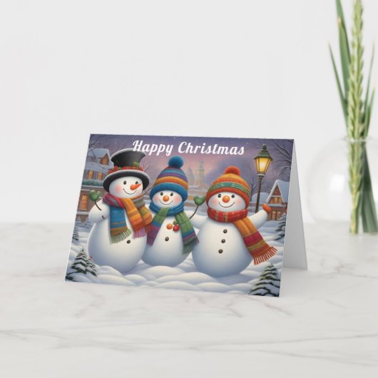 Sneeuwmannen Geluk Galore Kaart (Voorkant)