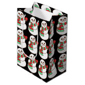 Sneeuwmannen Gift Bag Medium Cadeauzakje (Voorkant Gekanteld)