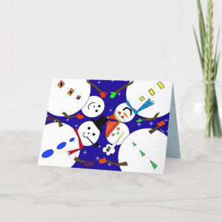 Sneeuwmannen Happy Holiday Greeting Kaart