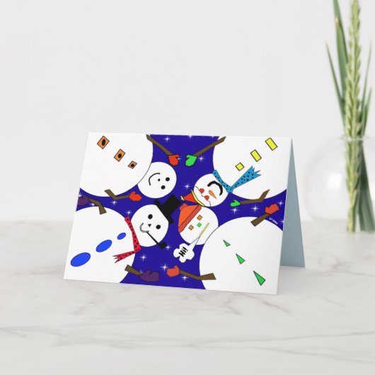 Sneeuwmannen Happy Holiday Greeting Kaart (Voorkant)